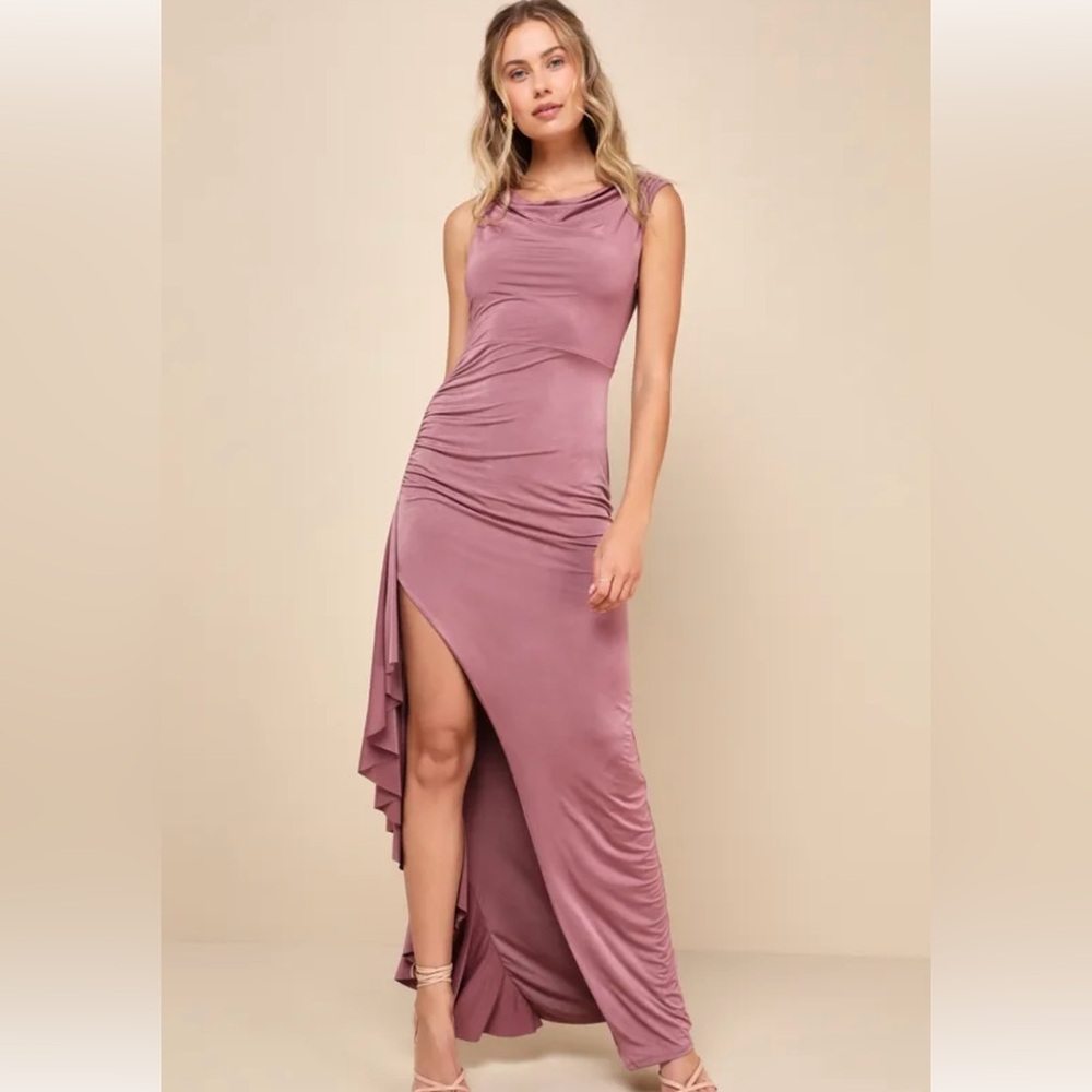 Lulu's Dusty Rose Asymmetrical Dress